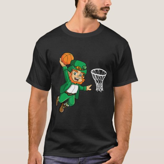 T-shirt Jour de l'Saint Patrick de basket-ball Leprechaun (Devant)