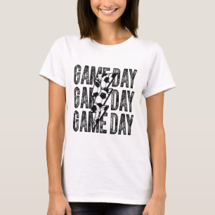 T-shirt Jour de match de football éclair Football Maman Pa