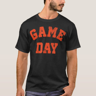 T-shirt Jour de match de football rétro texte orange garço