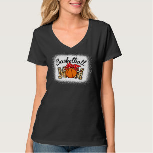 T-shirt Jour de match de maman de basketball décoloré léop