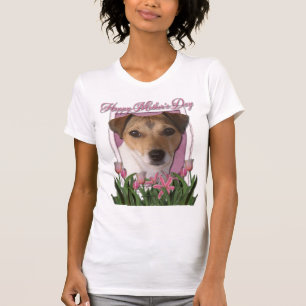 T-shirt Jour de mères - tulipes roses - Jack Russell