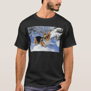 T-shirt Jour de neige de corgi de Gallois