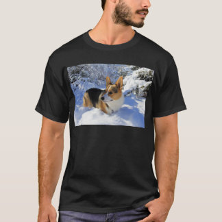 T-shirt Jour de neige de corgi de Gallois