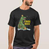 T-shirt Jour de Noël Dinosaure Arbre Rex Pyjamas Led Light (Devant)