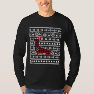T-shirt Jour de Noël du chien Dachshund Red Plaid Buffalo