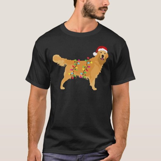 T-shirt Jour de Noël Golden Retrior Lumière Golden Re (Devant)