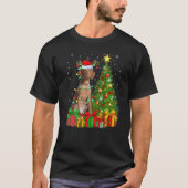 T-shirt Jour de Noël Lumières Père Noël Vizsla Chien Noël  (Devant)