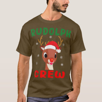 T-shirt Jour de Noël Rudolph Famille d'équipage Correspond