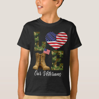 T-shirt Jour de nos vétérans Drapeau américain de fierté m