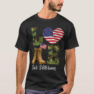 T-shirt Jour de nos vétérans Drapeau américain de fierté m