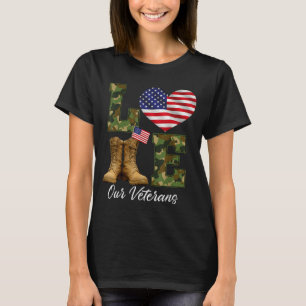 T-shirt Jour de nos vétérans Drapeau américain militaire f