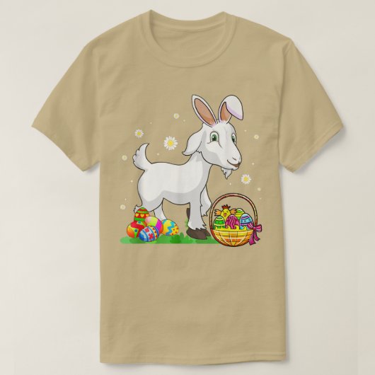 T-shirt Jour de Pâques Chèvre Lapin Oreilles OEufs Chasse  (Design devant)