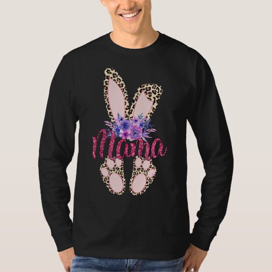 T-shirt Jour de Pâques de Mama 2022 Lapin Leopard Rabbit G (Devant)