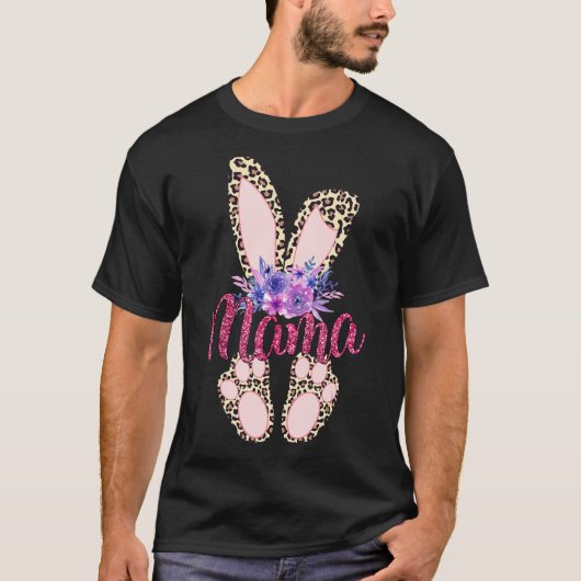 T-shirt Jour de Pâques de Mama 2022 Lapin Leopard Rabbit G (Devant)
