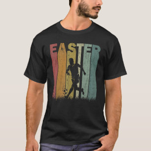 T-shirt Jour de Pâques Football Rétro Graphisme Funny Pâqu