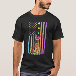 T-shirt Jour de Pâques Oeufs américains Drapeau berger all