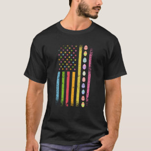 T-shirt Jour de Pâques Oeufs américains Drapeau Patriotiqu