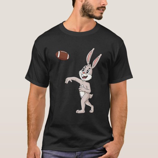 T-shirt Jour de Pâques Rabbit Football Quarterback Funny B (Devant)