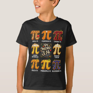 T-shirt Jour de Pi 3.14 Menu Pi Drôle Menu Tarte aux Fruit