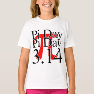 T-shirt Jour de Pi 3.14 Noir et Rouge