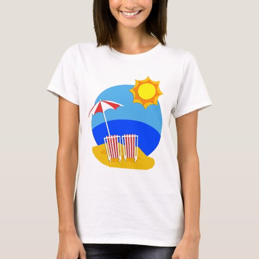 T-shirt Jour de plage de soleil (Devant)