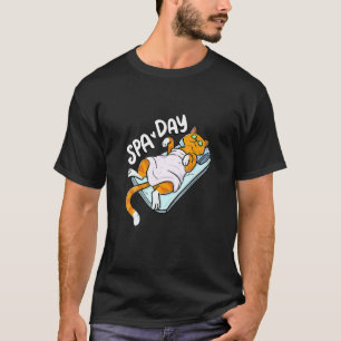 T-shirt Jour de Spa Bien-être Chat Paresseux Mignon Suppor
