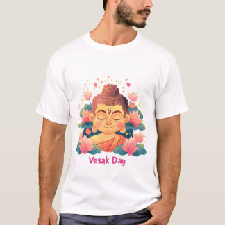 T-shirt Jour de Vesak, illustration de Bouddha pour le jou