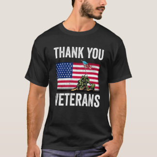 T-shirt Jour des anciens combattants de combat du Merci