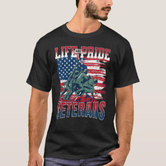 T-shirt Jour des anciens combattants Drapeau américain Vie