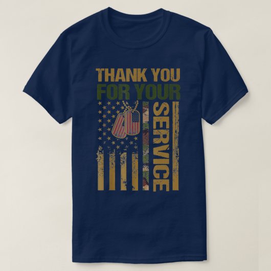 T-shirt Jour des anciens combattants Merci Jour des ancien (Design devant)