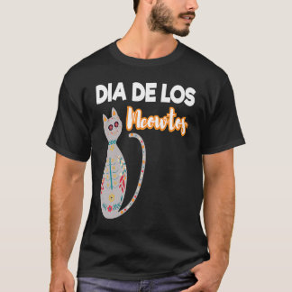T-shirt Jour Des Chats Mort Dia De Los Meowtos Chat