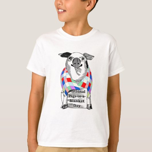 T-shirt Jour des cochons dans une couverture (Devant)