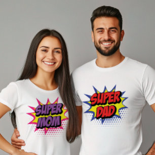 T-shirt Jour des mères de Super Maman Pink and Purple