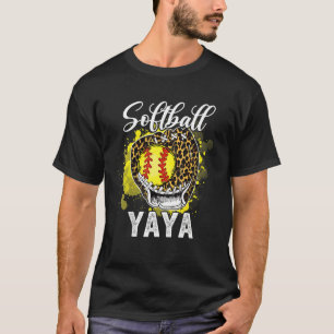 T-shirt Jour des mères du Softball Yaya Leopard Glove