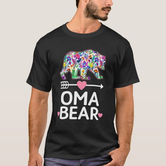 T-shirt Jour des mères Oma Bear Floral Matching Family Out (Devant)
