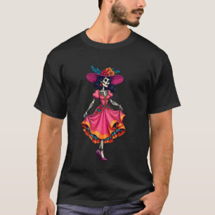 T-shirt Jour des Morts - Crâne La Catrina squelette