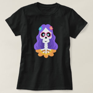 T-Shirt Jour des Morts Halloween Crâne de Sucre