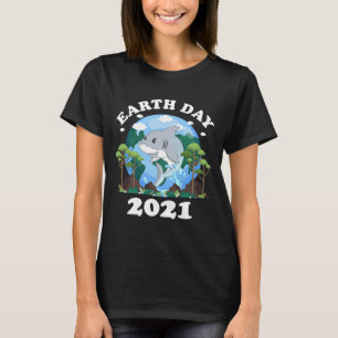 T-shirt Jour des terres 2021 Shark Peace Love Planet and A