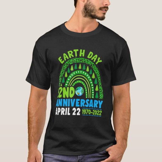 T-shirt Jour des terres 2022 Rainbow Trendy 52nd Anniversa (Devant)