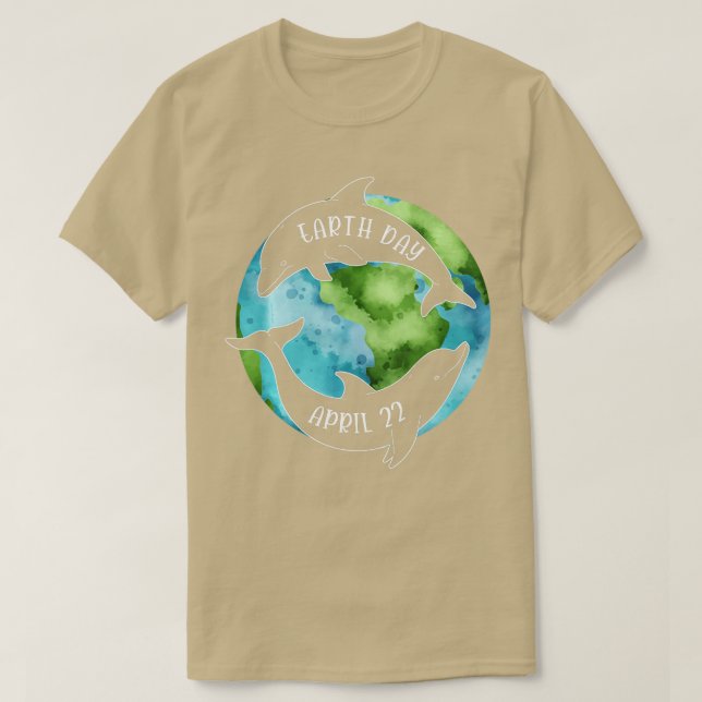 T-shirt Jour des terres 2023 Restaurer Earth Sea Dolphin A (Design devant)