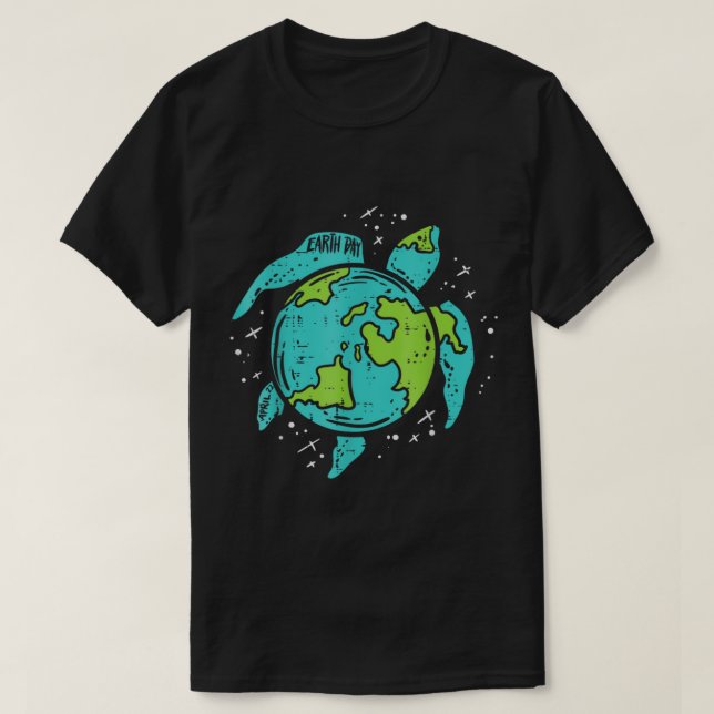 T-shirt Jour des terres Chemise Tortue Mer Sauvez La Planè (Design devant)