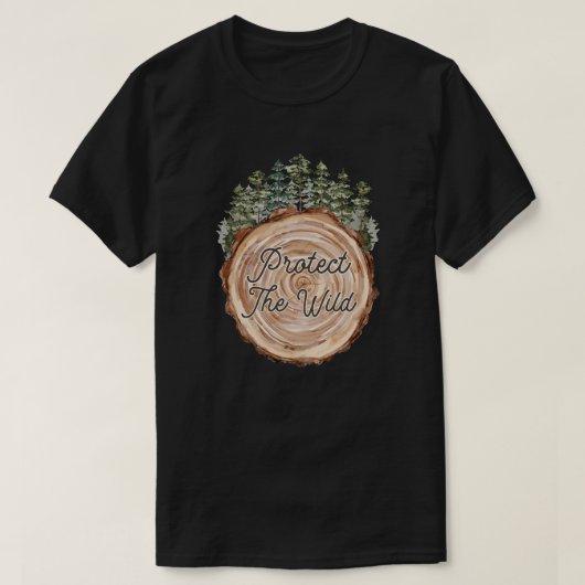 T-shirt Jour des terres Devis Bois Disque Pins Arbres Envi (Design devant)