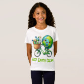 T-Shirt Jour des terres Garder la planète propre Vélo Plan (Devant entier)
