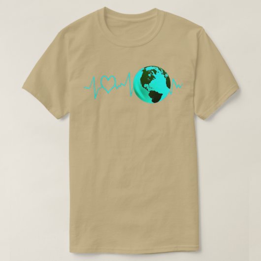 T-shirt Jour des terres Heartbeat Recycling Climate Change (Design devant)