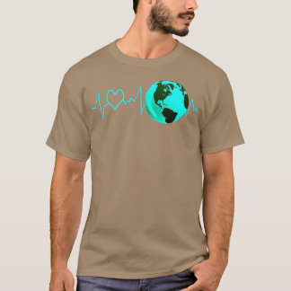 T-shirt Jour des terres Heartbeat Recycling Climate Change