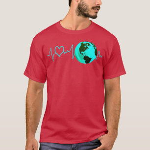 T-shirt Jour des terres Heartbeat Recycling Climate Change