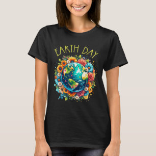 T-shirt Jour des terres Joyeux Chemise Mignonne Terre Avec