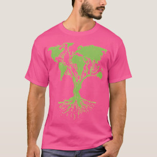 T-shirt Jour des terres mignonne World Map Tree Pro jour d