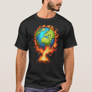 T-shirt Jour des terres Planète Science brûler Terre CO2 E