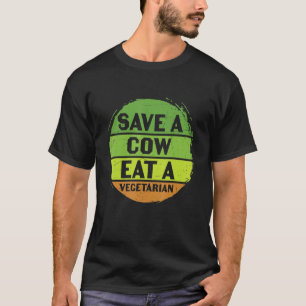 T-shirt Jour des terres Sauvez Une Vache Mangez Un Végétar